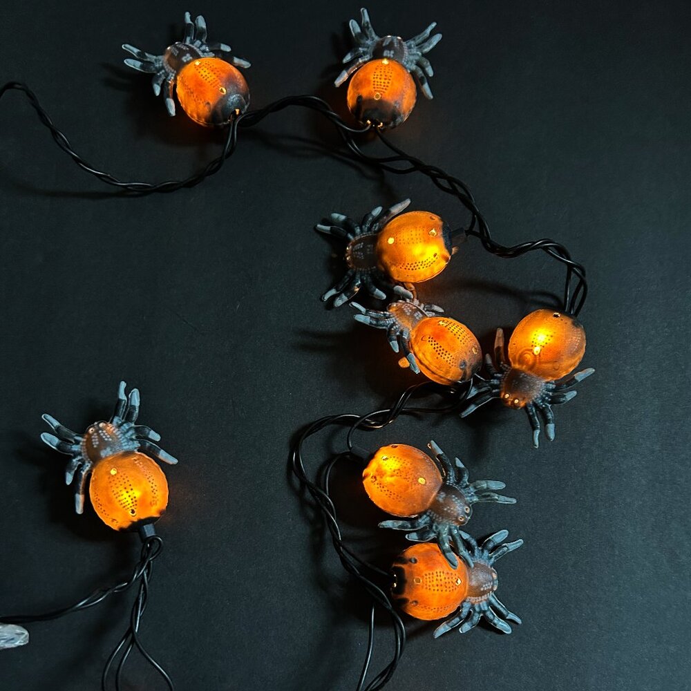 Vintage Halloween Spider Blow Mold  Stringed Lights